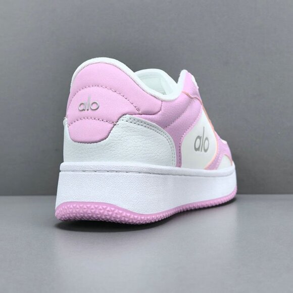 Alo Yoga Recovery Mode Low-Top Color-Blocked Sneakers In Pink And White - Picture 4 of 9